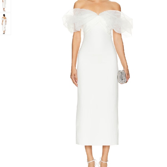 Starlet Midi Dress in Ivory NWT, Size Large - Picture 1 of 4